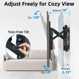 HOME VISION Advanced Full Motion TV Mount for 32-90 Inch TVs, Tilt TV Wall Mount with Extension, Swivel, Slide and Level, Wall Mount TV Bracket - Max VESA 600x400mm, up to 132lbs, 16/18/24 Inch Studs