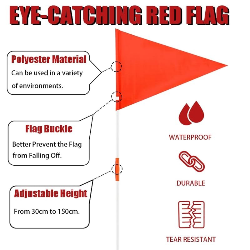 YUZHEDM Pack of 3 Reflective Bicycle Flag Bicycle Safety Flags