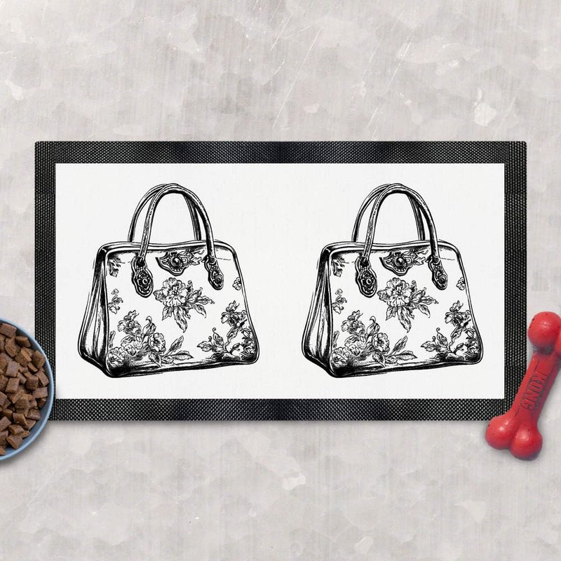 'Floral Handbag' Pet Feeding Mat (PM00025443)
