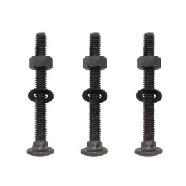 LBY 8 Sets Carriage Bolts Screws Assortment Kit, 5/16-18 x 3'' Round Head Square Neck Bolts (with Hex Nuts and Flat Washers), 45# Steel (Black)