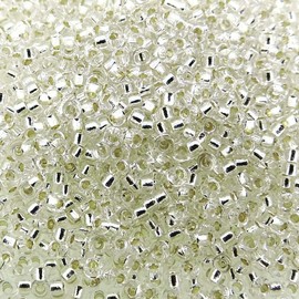 Miyuki Round Seed Beads Size 15/0 8.2 Gram Tube Silver Lined Crystal 15-91