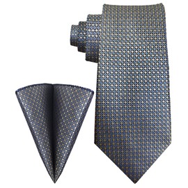 NASEBEMU Formal Necktie with Square Box, Men's, 2.8 inches (7 cm) Wide, Gift, Birthday, Wedding, Job Hunting, Graduation Ceremony, School Entrance Ceremony, Men's Brand, Washable Necktie, set05-grid