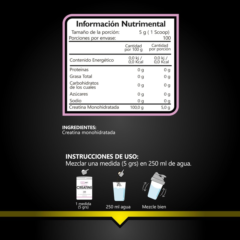 Women creatine, creatina monohidratada 100% pura, creatina para mujer (500grs)