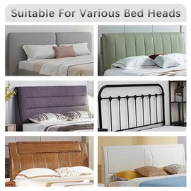 WAYUTO Stretch Bed Headboard Cover with Pockets Bed Headboard Protector Bed Headboard Slipcover Bed Headboard Covering for Bedroom Decor Gray, King