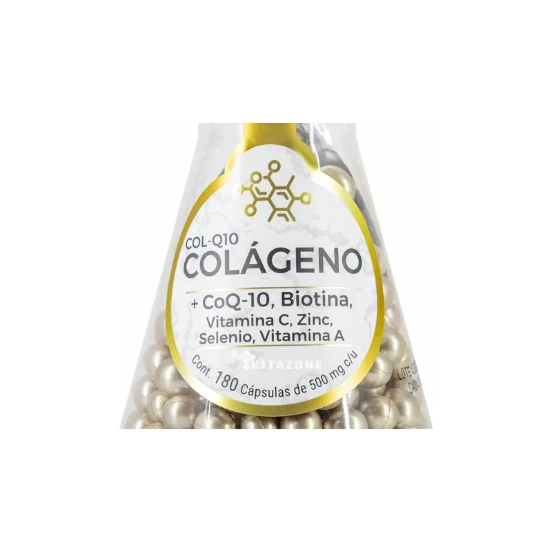 Colágeno CoQ-10 180 Cápsulas Solanum Colágeno Coenzima Q-10 Biotina Vitaminas
