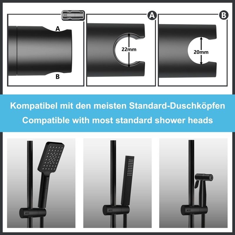 JOHO Hand Shower Holder Adjustable Shower Holder for Shower Columns