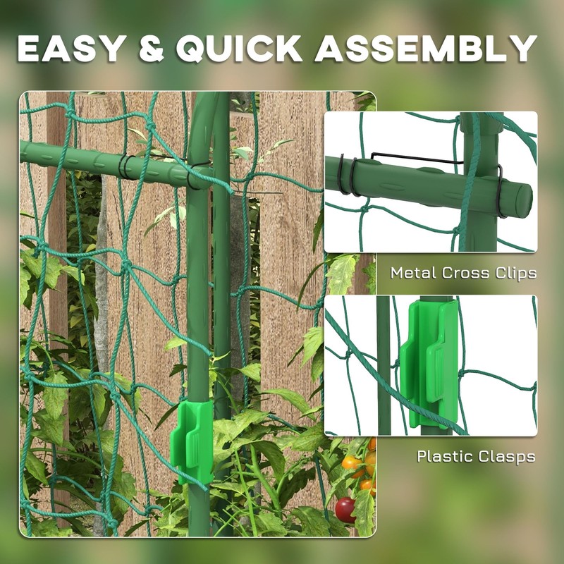 Outsunny Cucumber Trellis, 6' Tall Arch Trellis for Climbing Plants