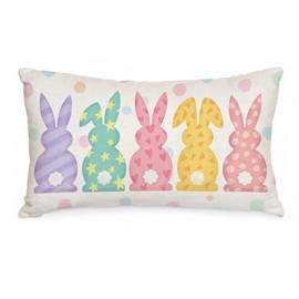 AACORS Easter Pillow Cover 12x20 Inch Watercolor Bunny Decorative Pillow Case Holiday Party Decorations for Home Sofa Couch AA699-12