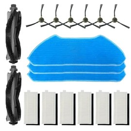 (17 Pack) M1 Replacement Parts Compatible with Lefant M1 Robot Vacuum Cleaner, 2 Roller Brushes, 6 Side Brushes, 6 HEPA Filters, 3 Mop Pads, Accessories Kit