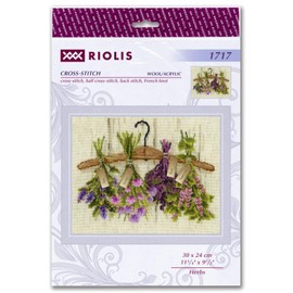 RIOLIS - Erbe 1717, Punto croce 30x24cm, Punto croce kit da ricamare, Disegni da ricamare, Embroidery kit, Set punto croce, Kit ricamo punto croce