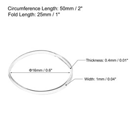 sourcing map 1000 Pack Rubber Band Stretchable Rubber Elastic Band Clear 16mm x 1mm Hair Rubber Bands for Home Office