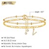 Ursteel Ankle Bracelets for Women, V Initial Anklet 14K Gold