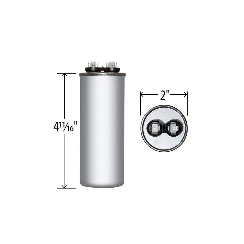 97F5276-60 uf MFD 370 Volt VAC - Round Run Capacitor