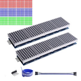 GeeekPi 2 Pack MAX7219 8x32 Dot Matrix MCU 4 in 1 LED Display Module for Arduino/Raspberry Pi (Red)