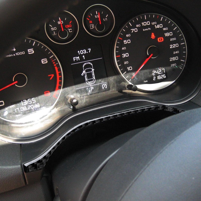 Car Instrument Panel Sticker Cover Carbon Fibre Trim Compatible with