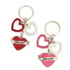 Chicago Metal Dangle Heart Enamel Keychains - Set of 2-1