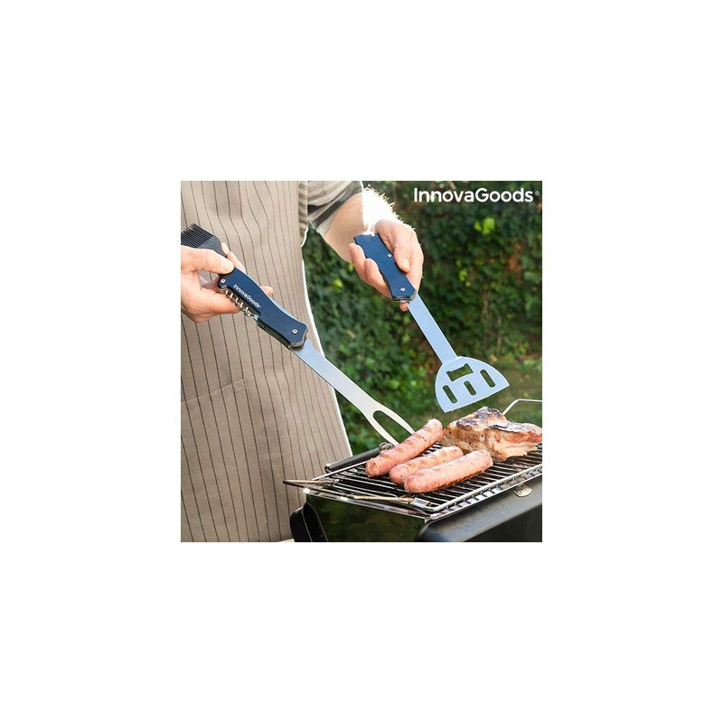 InnovaGoods - 5 in 1 BBQ Tool Set, Multifunctional Design,