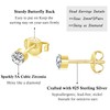 SNORSO 3 Pairs 3mm Silver 14K Gold Stud Earrings Set