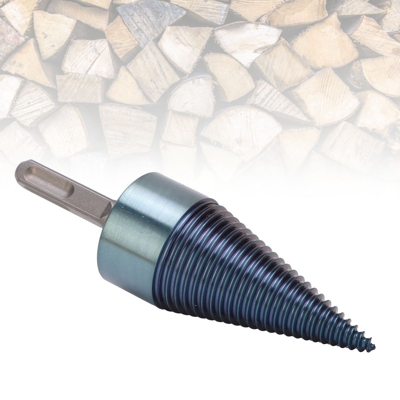 Firewood Split Drill Bit Square Shank BluePlated Screw Cone Head