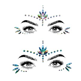 Face Jewels Music Festival Festival Face Gems Stick on Rhinestone Tattoo Stickers Pasties Self Adhesive Temporary Tattoos Fashion Jewelry for Party (Festival Makeup)