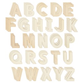 Bright Creations 88 Piece Unfinished 3 Inch Wooden Alphabet Letters for Wall, DIY Crafts, 2 Extra Sets of AEIOU
