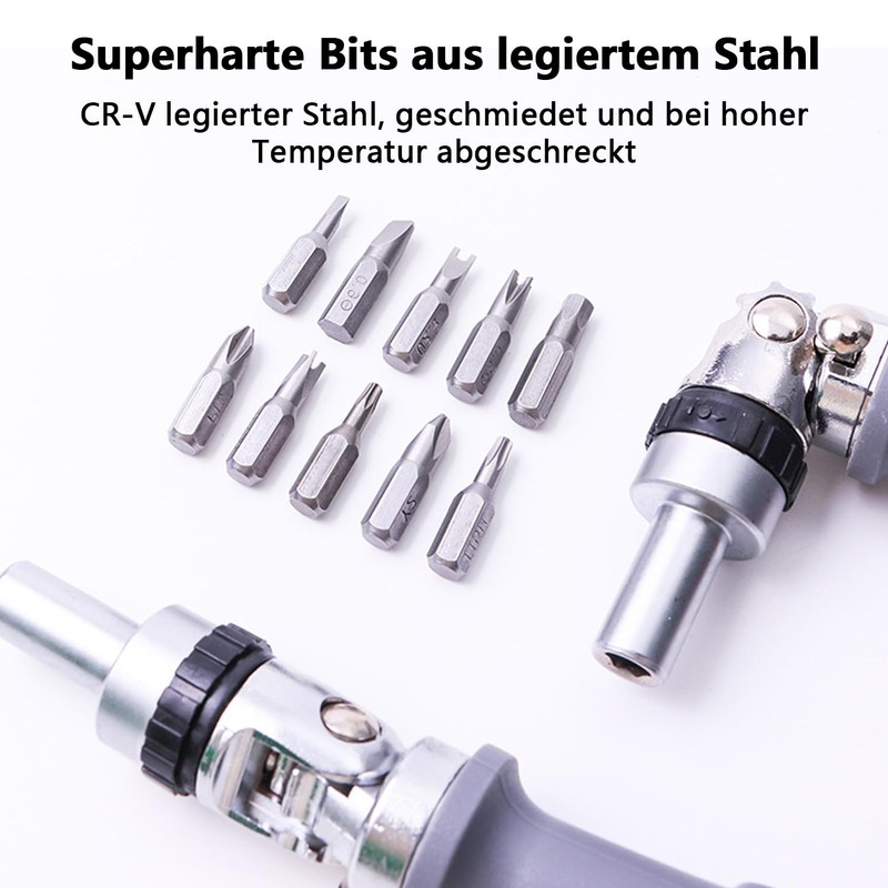 ANBOO Ratchet Screwdriver 10-in-1 Multibit Screwdriver Multitool Angle Adjustable Screwdriver