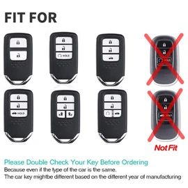 ontto Alloy Leather Remote Key Fob Cover Fit for Honda Accord Civic CR-V Fit HR-V Pilot EX Odyssey Crosstour Ridgeline 2/3/4 buttons Key Shell case keyring Key holder bag keychian accessories Red B