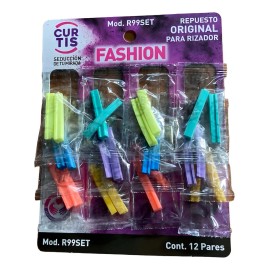 Repuestos Para Rizador, Enchinador Curtis, 12 Pares. 24 Pz. Color Colores