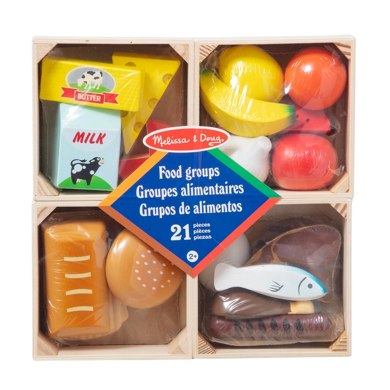 Melissa & Doug Food Groups - 21 Hand-Painted Wooden Pieces