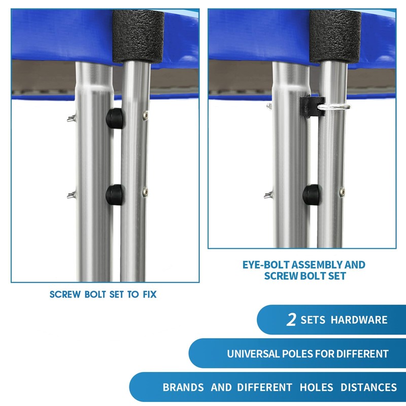 Universal Trampoline Replacement Curved Net Pole, Curved Pole Kit for