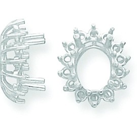 14K White Gold Oval Cluster Setting 1.7mm (x16)