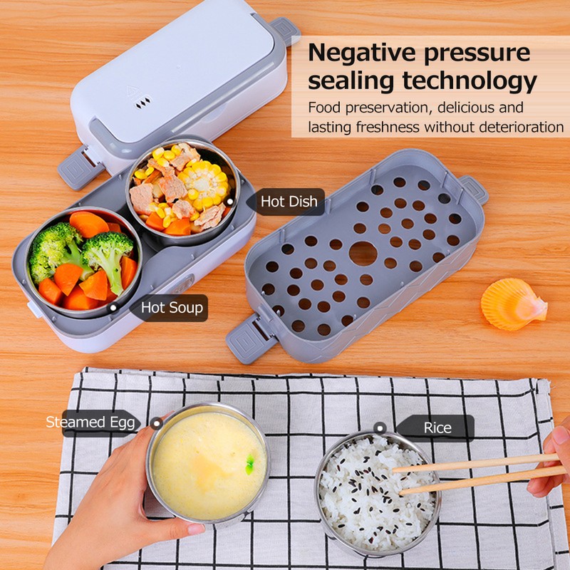 Electric Lunch Box Pluggable Heating Single / Double Layer Insulation