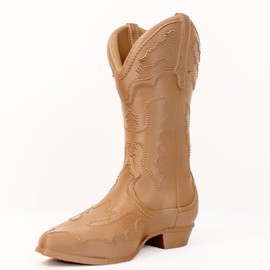 Rustic Cowboy Boot Vase with Embroidered Detailing for Flowers & Decor Coastal cowgirl - cowboy decor - cowboy boot centerpieces for tables - Cowgirl Aesthetic - Cowgirl Decor for Home (Brown)