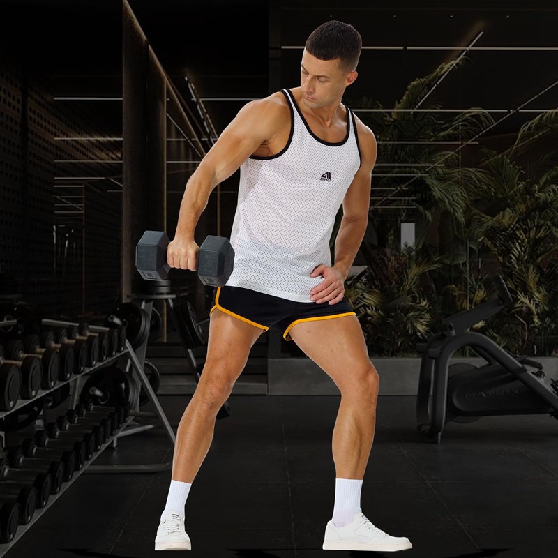 AIMPACT Mens Fitness Bodybuilding Shorts Running Mesh Quick Dry 3"