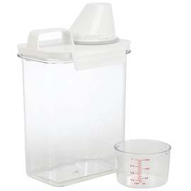 Storage Container with Measuring Cup: Convenient, Time-Saving Design. BPA-Free Polypropylene, 7 1/2-Cup Capacity. Pour, Measure, and Store Dry Ingredients Easily. Dishwasher Safe
