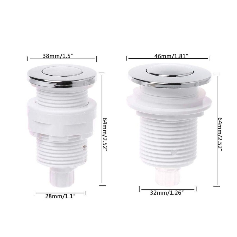 JOYKK 32 mm Compressed Air Switch Button for Bathtub Waste