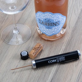Cork Genius Wine Pen Mini, Air Pump Wine Bottle Opener, Manual Compact Black