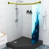Tanxih Corner Shower Curtain Rod Adjustable Stainless Steel Diamond Shaped