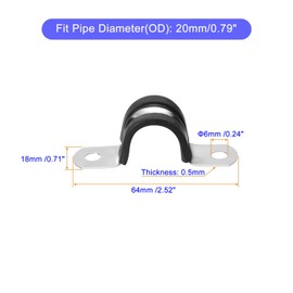 Edinstry 12pcs Rigid Pipe Straps M20 Tension Tube Clip Clamp Bracket Tube Hanger Pipe Clamp Fastening Hook 304 Stainless Steel 18mm Width