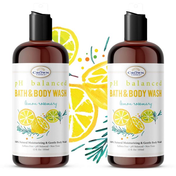 Sensitive Skin Body Wash Natural (2 PK)| Luxury pH 5.5 Balanced Essential Oils Bodywash | Best Non-Irritating and Soothing Shower Body Gel Wash for Men, Women