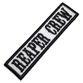 NT0506T Reaper Crew Biker Front of Vest Jacket Title 100% Embroidered Patch Iron or Sew