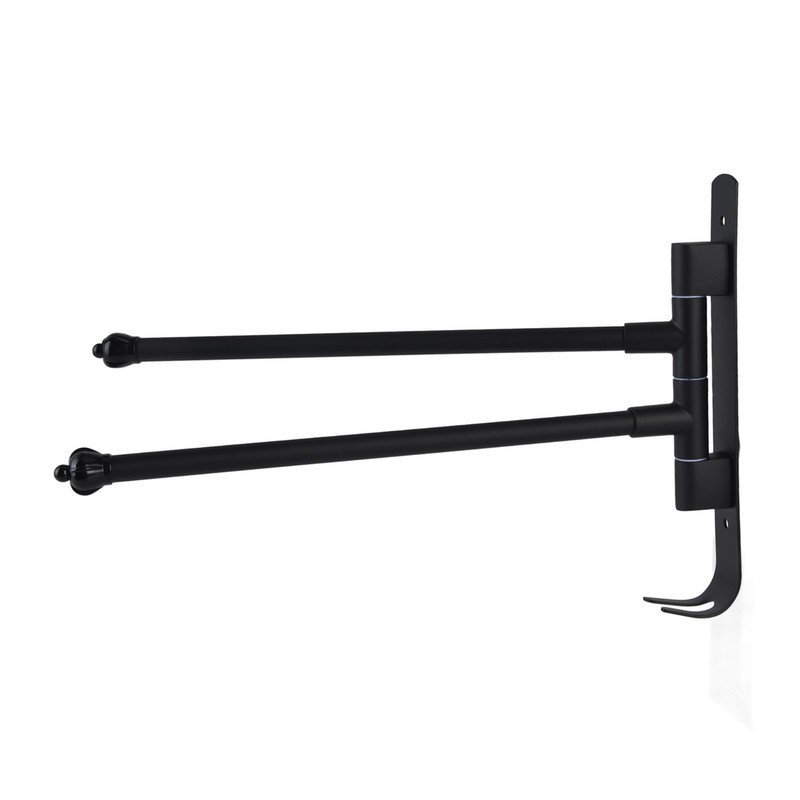 Stainless Steel Swivel Towel Hanger Holder Black Rotating Movable Towel