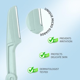 Dermaplane Razor for Women Face,6 pack Folding Eyebrow Razor Facial Hair Removal for Women and Men Travel,Dermaplaning Beauty Tool