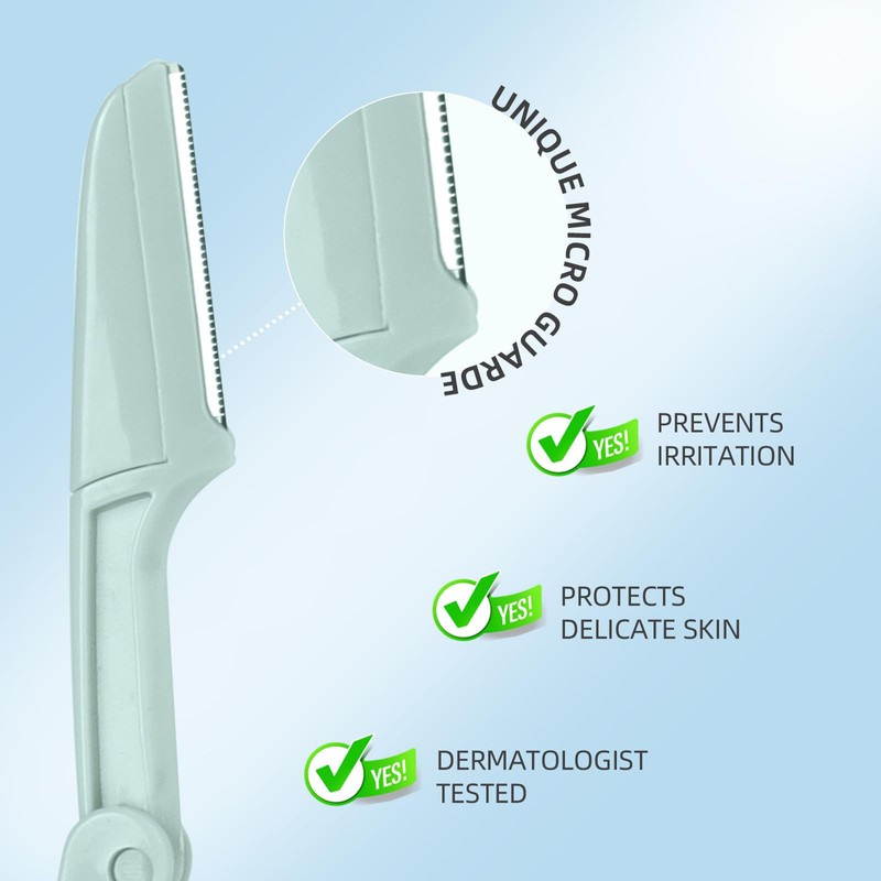 Dermaplane Razor for Women Face,6 pack Folding Eyebrow Razor Facial