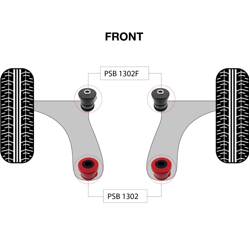PSBushings 4x Mini Cooper Hatch - F55/56(14-24) Front Arm -