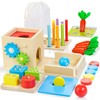 JUSTWOOD Montessori Toys for 1+ Year Old, 8-in-1 Wooden Play