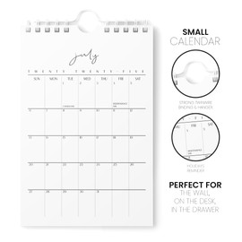 Karto Mini Wall Calendar 2025-2026 - Vertical 6x9 inch July 2025 to December 2026 - Small, Versatile, and Easy Planning with the Aesthetic Desk Monthly Calendar - Cursive 3.0