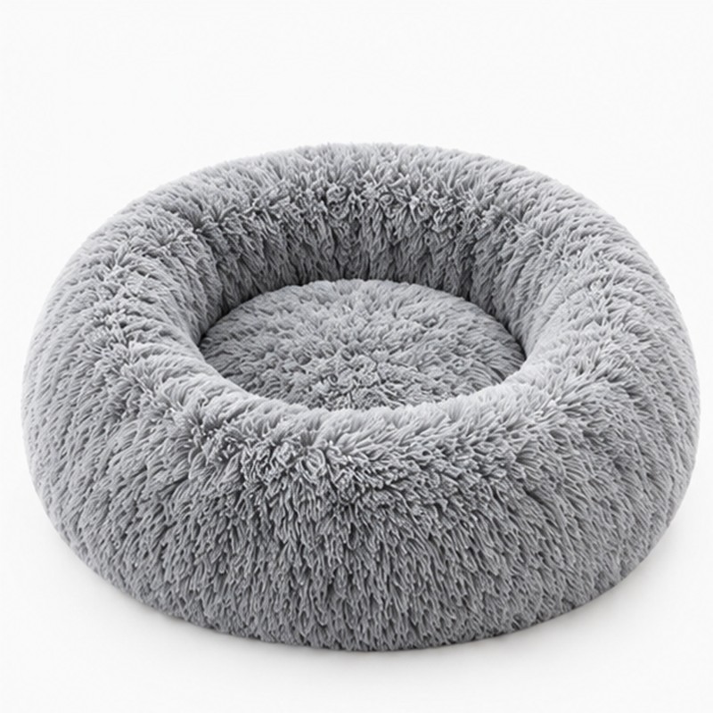 Round Plush Pet Bed for Dogs & Cats – Soft