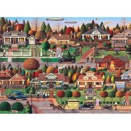 Buffalo Games - Silver Select - Charles Wysocki - Labor Day in Bungalowville - 1000 Piece Jigsaw Puzzle for Adults - Challenging Puzzle Perfect for Game Nights - Finished Size is 26.75 x 19.75