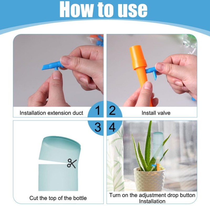 Self Watering Spikes,12 PCS Adjustable Plant Watering Devices Detachable with